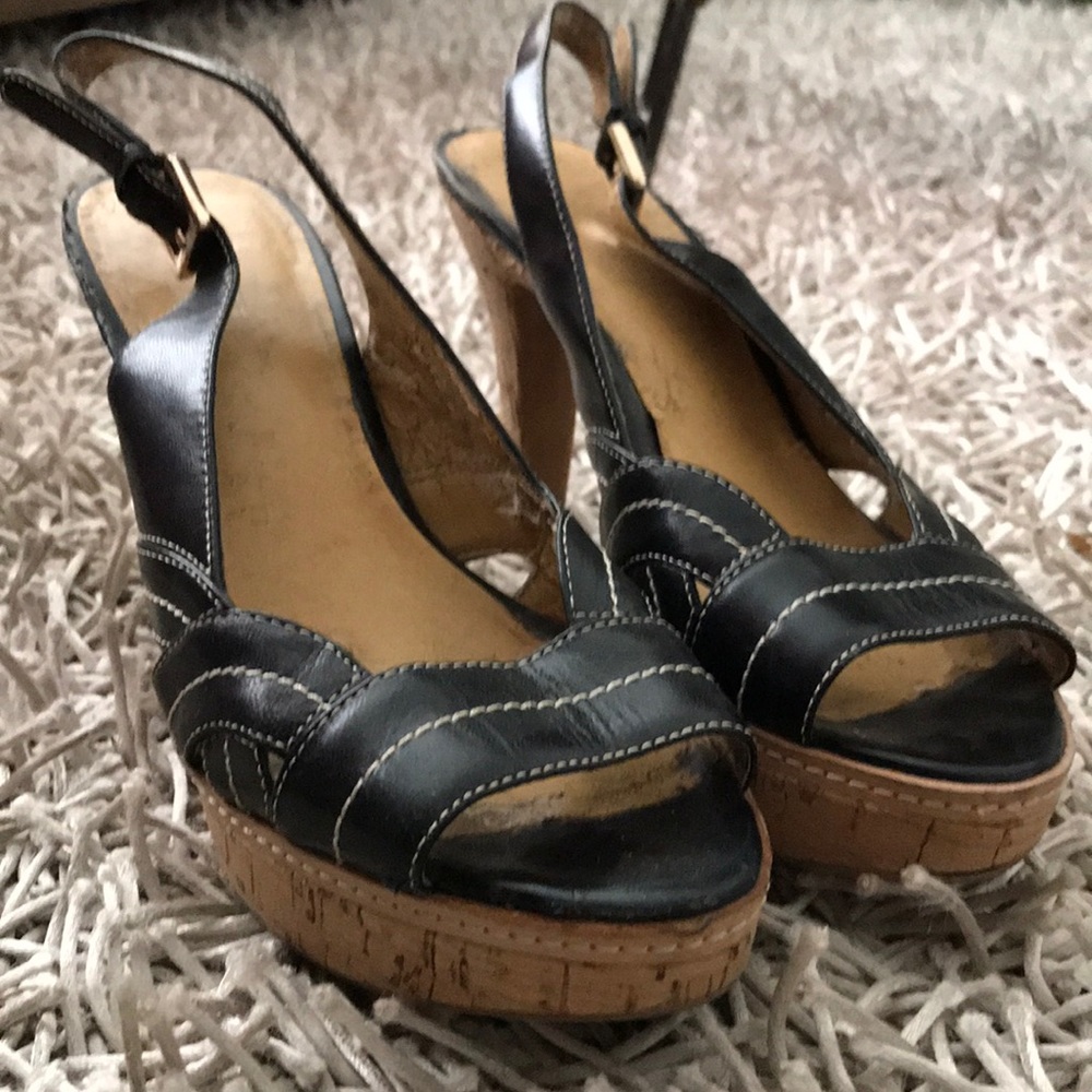 Nine West Black Peep Toe Heels